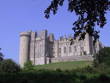 View of the castle from the parkland below.
