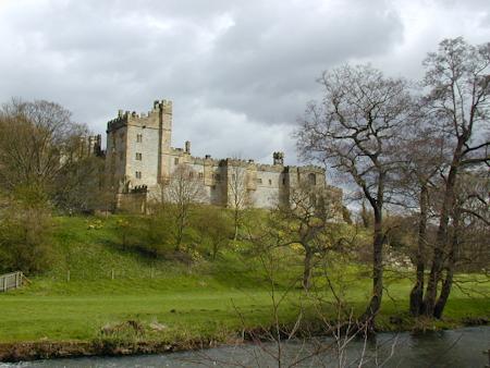 Looking up the bluff to Haddon Hall