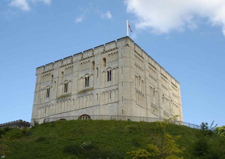 Looking up at Norwich Castle