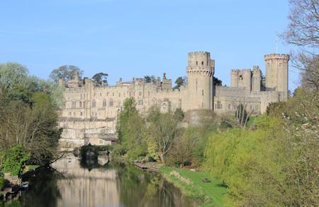 Looking along the river at Warwick Castle