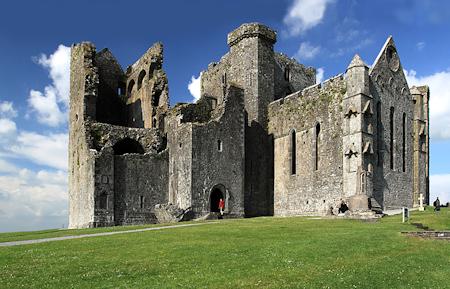 Rock of Cashel Cathedral with the castle behind