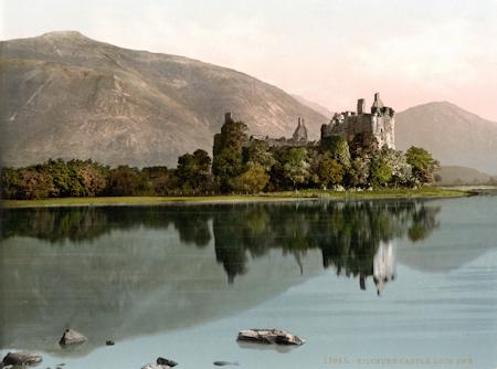 Lithograph of Kilchurn Castle, approx 1900