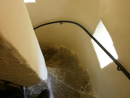 The stairwell in the walls