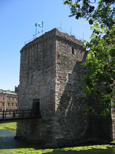 The gatehouse and drawbridge over the moat