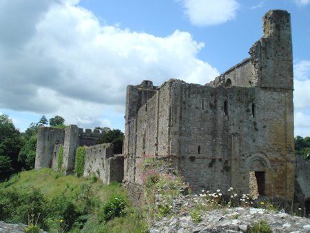 Chepstow Castle's Great Tower and the north west corner of the castle