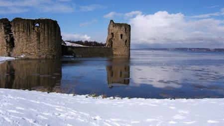 The castle and estuary in winter