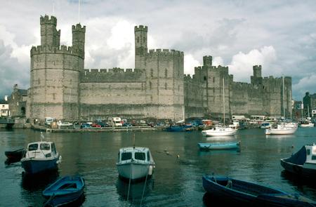 The harbour and castle at Caernarfon